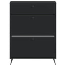 Sko skab BREDA 78 x 24 x 103 cm Konstrueret træ Sort