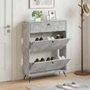 Sko skab BREDA 78 x 24 x 103 cm Konstrueret træ Betongrå
