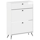 Sko skab BREDA 78 x 24 x 103 cm Konstrueret træ Hvid højglans