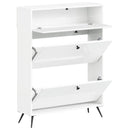 Sko skab BREDA 78 x 24 x 103 cm Konstrueret træ Hvid højglans