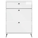 Sko skab BREDA 78 x 24 x 103 cm Konstrueret træ Hvid højglans