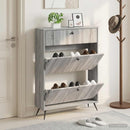 Sko skab BREDA 78 x 24 x 103 cm Konstrueret træ Grå Sonoma