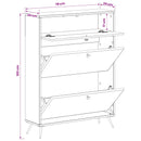 Sko skab BREDA 78 x 24 x 103 cm Konstrueret træ Grå Sonoma