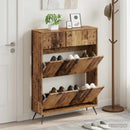 Sko skab BREDA 78 x 24 x 103 cm Konstrueret træ Gammelt træ