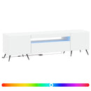 LED TV-skab Hvid Konstrueret træ