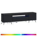 LED TV-skab Sort Konstrueret træ