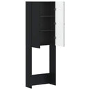 Toilet Skab BREDA Sort 66 x 25,5 x 190 cm Konstrueret træ
