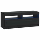 LED TV-skab Sort Konstrueret træ