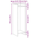 Planteholder med hylde Sort Eg 30 x 30 x 100 cm Konstrueret træ