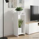 Planteholder med hylde Hvid 30 x 30 x 80 cm Konstrueret træ