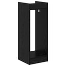 Planteholder med hylde Sort Eg 30 x 30 x 80 cm Konstrueret træ