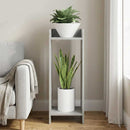 Planteholder med hylde BetonGrå 30 x 30 x 80 cm Konstrueret træ
