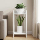 Planteholder med hylde Hvid 30 x 30 x 60 cm Konstrueret træ