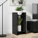 Planteholder med hylde Sort Eg 30 x 30 x 60 cm Konstrueret træ