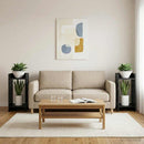 Planteholder med hylde Sort Eg 30 x 30 x 60 cm Konstrueret træ