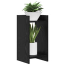 Planteholder med hylde Sort Eg 30 x 30 x 60 cm Konstrueret træ