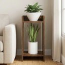 Planteholder med hylde Røget Eg 30 x 30 x 60 cm Konstrueret træ