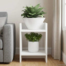 Planteholder med hylde Hvid 30 x 30 x 40 cm Konstrueret træ
