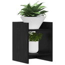 Planteholder med hylde Sort Eg 30 x 30 x 40 cm Konstrueret træ