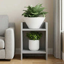 Planteholder med hylde BetonGrå 30 x 30 x 40 cm Konstrueret træ