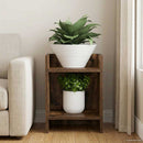 Planteholder med hylde Røget Eg 30 x 30 x 40 cm Konstrueret træ