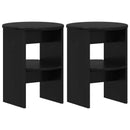 Sideskab 2 pcs Sort Ø40 x 50 cm Konstrueret træ