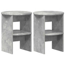 Sideskab 2 pcs BetonGrå Ø40 x 50 cm Konstrueret træ