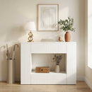Konsolbord Stribet Hvid 101 x 29 x 74 cm Konstrueret træ
