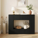 Konsolbord Stribet Sort 101 x 29 x 74 cm Konstrueret træ