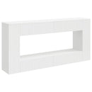 Konsolbord Stribet Hvid 155 x 29 x 74 cm Konstrueret træ