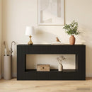 Konsolbord Stribet Sort 155 x 29 x 74 cm Konstrueret træ