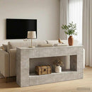 Konsolbord Stribet BetonGrå 155 x 29 x 74 cm Konstrueret træ
