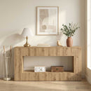 Konsolbord Stribet Artisan Eg 155 x 29 x 74 cm Konstrueret træ