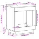 Sidebord Artisan-eg 60 x 40 x 65 cm Konstrueret træ