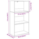 Bogreol Sort eg 60 x 30 x 114 cm Konstrueret træ