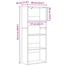 Selvstående boghylde Sort eg 60 x 30 x 151,5 cm Konstrueret træ