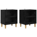Sengeskab 2 pcs Sort eg 40 x 30 x 50 cm Konstrueret træ