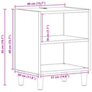 Sengeskab 2 pcs Sort eg 40 x 30 x 50 cm Konstrueret træ