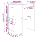Barbord med hylde Sort eg 90 x 47,5 x 103,5 cm Konstrueret træ