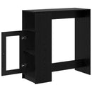 Barbord med hylde Sort eg 101 x 40 x 103,5 cm Konstrueret træ
