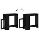 Barbord med hylde Sort eg 101 x 40 x 103,5 cm Konstrueret træ
