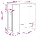 Barbord med hylde Sort eg 101 x 40 x 103,5 cm Konstrueret træ
