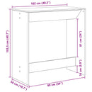 Barbord Sort eg 102 x 50 x 103,5 cm Konstrueret træ