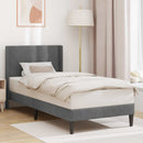 Sengestel med hovedgærde Mørkegrå 100 x 203 cm Fløjl