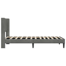 Sengestel med hovedgærde Mørkegrå 100 x 203 cm Fløjl
