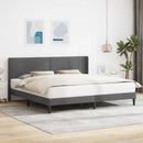 Sengestel med hovedgærde Mørkegrå 183 x 213 cm Fløjl