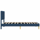 Sengestel med hovedgærde Blå 100 x 200 cm Stof