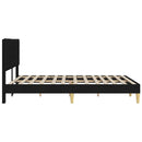 Sengestel med hovedgærde Sort 140 x 190 cm Stof