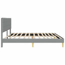 Sengestel med hovedgærde Lysegrå 200 x 200 cm Stof