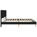 Sengestel med hovedgærde Sort 200 x 200 cm Stof